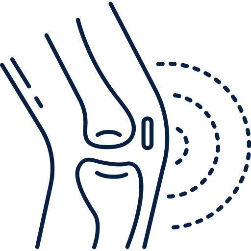 Icon of a joint with pain indicators