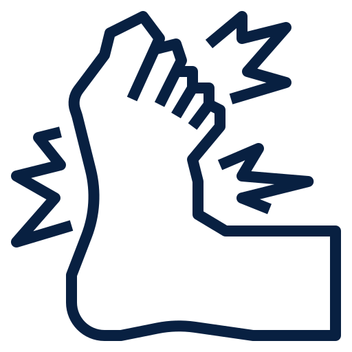 Icon of a foot being struck by pain
